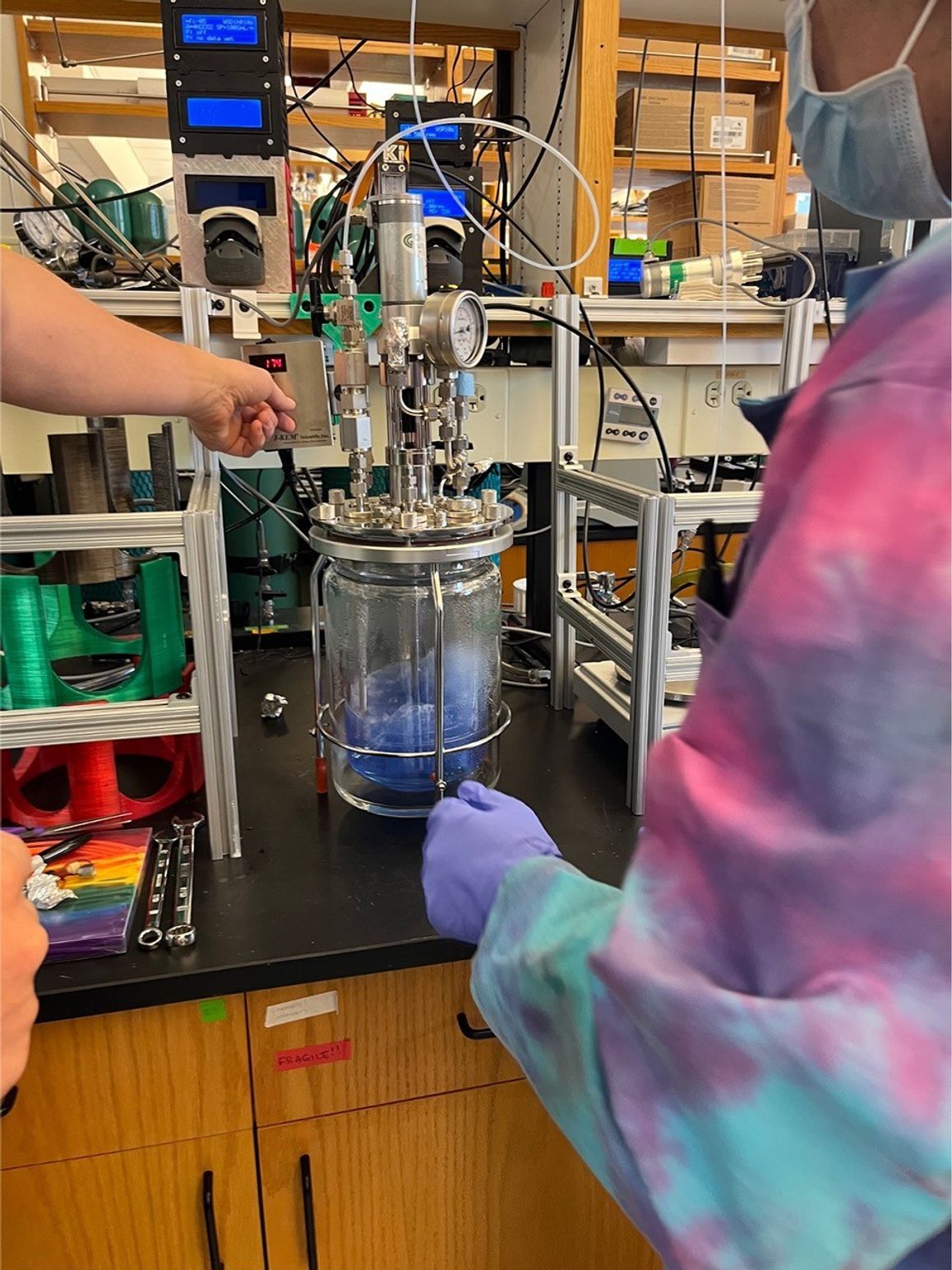 A person in a science lab.